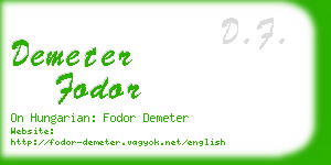 demeter fodor business card